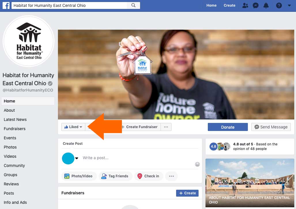 Step 1: Visit the Habitat ECO Facebook page.